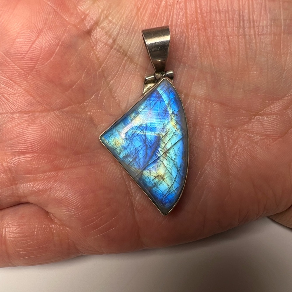 Labradorite Solid Sterling Silver 925 Necklace Pe… - image 2